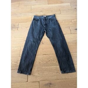 Everlane O-S Boyfriend Jeans Washed Black High Rise Straight Leg 28R (645)